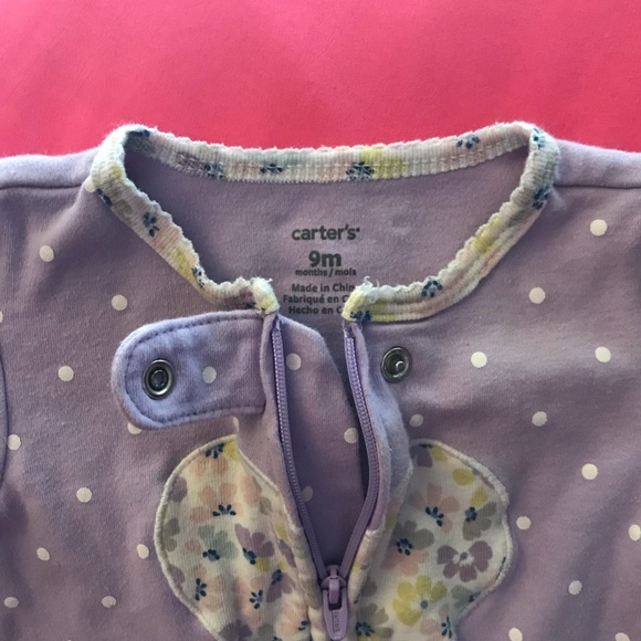 Pretty Little Girl Footed Romper/Sleeper Sz.9months $5 - Picture 3 of 4